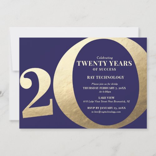 20th Business Anniversary Invitation