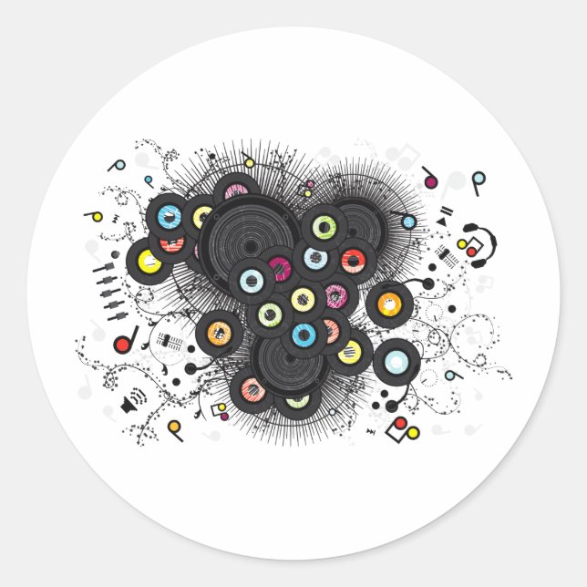 20th-Century Music Classic Round Sticker (Front)
