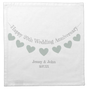 20th china wedding anniversary bunting cloth napkin