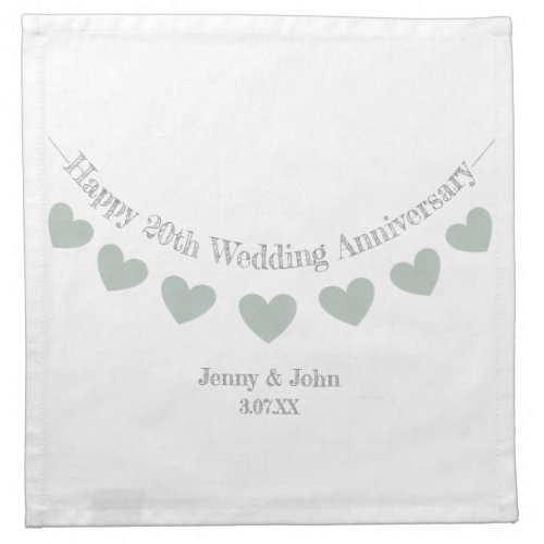 20th china wedding anniversary bunting cloth napkin