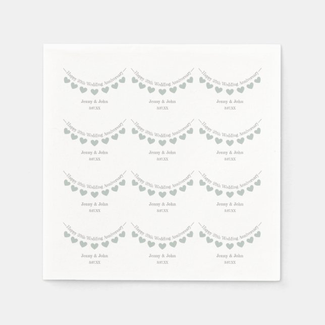 20th China wedding anniversary bunting design Napkins (Front)
