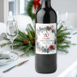 20th China Wedding Anniversary Elegant Winter Wine Label
