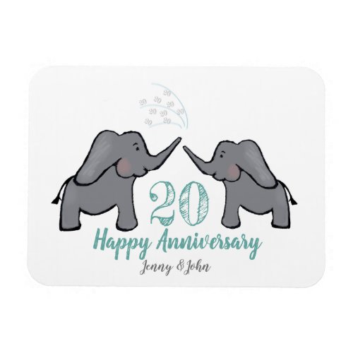 20th china wedding anniversary elephant magnet
