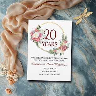 20th China Wedding Anniversary Save The Date