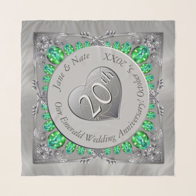 20th Emerald Anniversary Chiffon Scarf (Front)