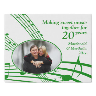 20th EMERALD Anniversary SWEET MUSIC Photo Faux Canvas Print
