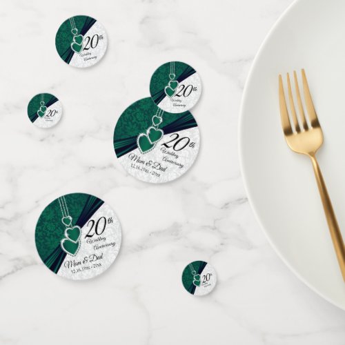 20th Emerald Green Anniversary Design Confetti