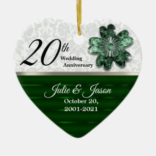 20th Emerald Green Jewel Ceramic Ornament