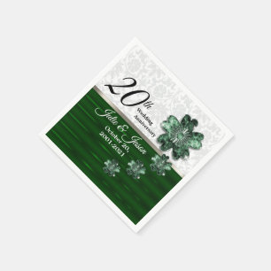 20th Emerald Jewel Wedding Anniversary Napkins