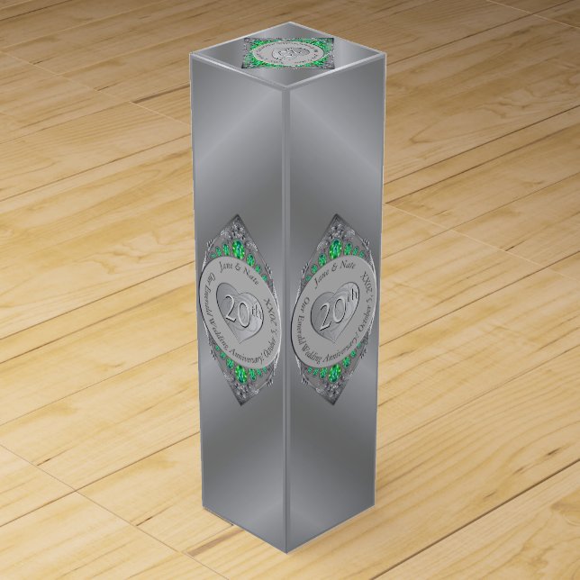 20th Emerald Platinum Anniversary Wine Gift Box (Back)