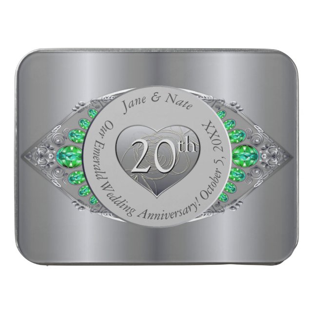 20th Emerald & Platinum Wedding Anniversary  Jigsaw Puzzle (Case Horizontal)