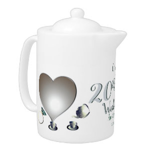 20th Emerald Porcelain Wedding Anniversary 1 Photo Teapot