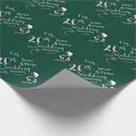 20th Emerald Porcelain Wedding Anniversary Wrapping Paper<br><div class="desc">For a fun vintage font with my emerald and porcelain graphics wrapping paper on your 20th wedding anniversary that is sure to delight them both! I'm available for any customization you wish,  just message me and I'll get right back to you!</div>