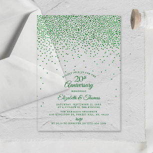 20th Emerald Wedding Anniversary Acrylic Invitations