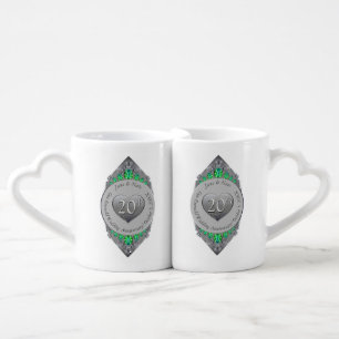 20th Emerald Wedding Anniversary Coffee Mug Set