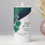 20th Emerald Wedding Anniversary Design 2 Pillar Candle