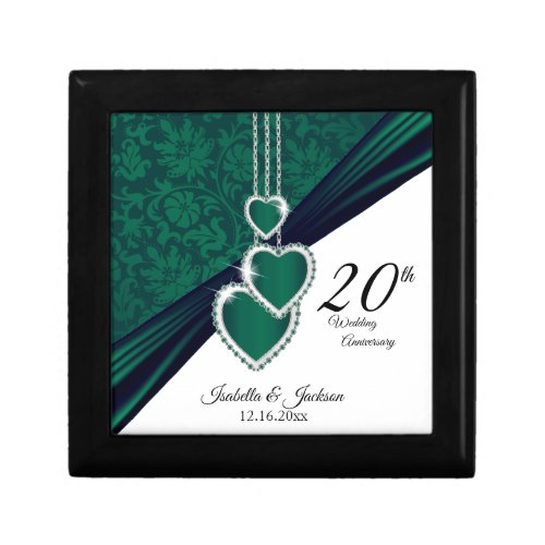 20th Emerald Wedding Anniversary Design Keepsake Box