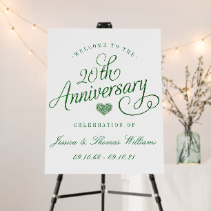 20th Emerald Wedding Anniversary Foam Board