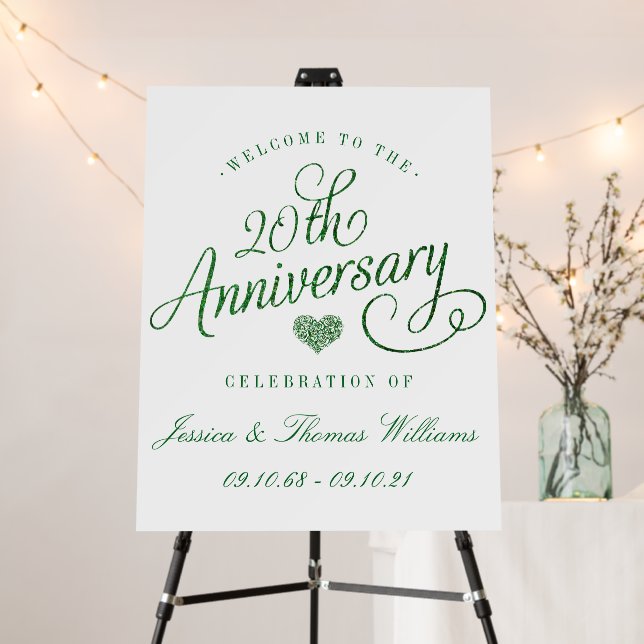 20th Emerald Wedding Anniversary Foam Board (In Situ (Stand))
