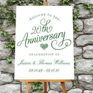 20th Emerald Wedding Anniversary Foam Board