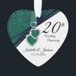 20th Emerald Wedding Anniversary Keepsake Design Ornament<br><div class="desc">🥇AN ORIGINAL COPYRIGHT ART DESIGN by Donna Siegrist ONLY AVAILABLE ON ZAZZLE! 20th Emerald Wedding Anniversary Keepsake Design Ornament. ✔NOTE: ONLY CHANGE THE TEMPLATE AREAS NEEDED! 😀 If needed, you can remove the text and start fresh adding whatever text and font you like. 📌If you need further customization, please click...</div>
