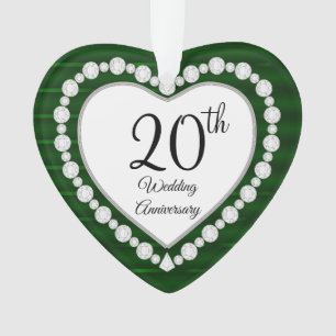 20th Emerald Wedding Anniversary Keepsake Design Ornament