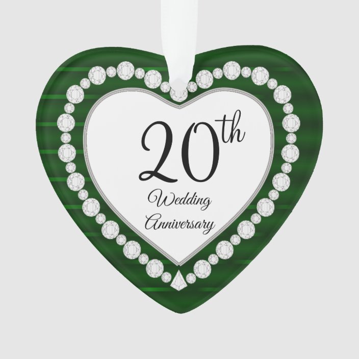 20th Emerald Wedding Anniversary Keepsake Design Ornament | Zazzle.com