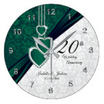 20th Emerald Wedding Anniversary Keepsake Large Clock 20th Emerald Wedding Anniversary Keepsake Large Clock
