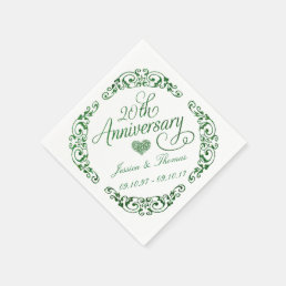 20th Emerald Wedding Anniversary Paper Napkins