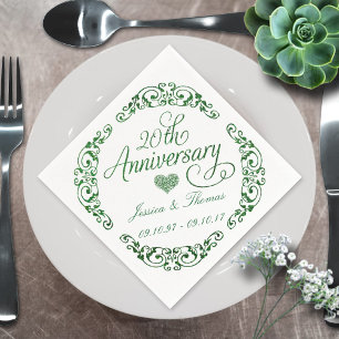 20th Emerald Wedding Anniversary Paper Napkins