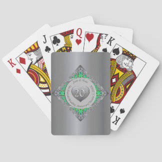 20th Emerald Wedding Anniversary Poker Cards