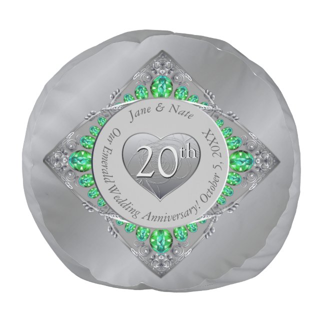20th Emerald Wedding Anniversary Pouf (Bottom)