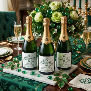 20th Emerald Wedding Anniversary Sparkling Wine Label