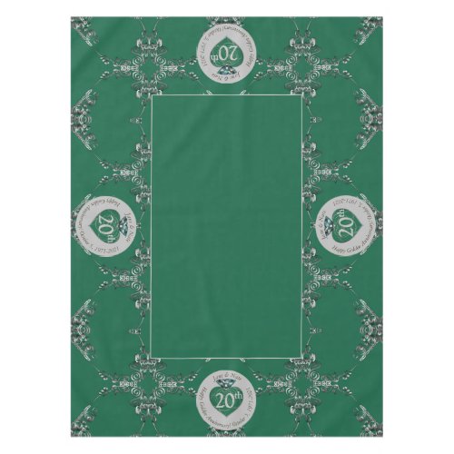 20th Emerald Wedding Anniversary Tablecloth