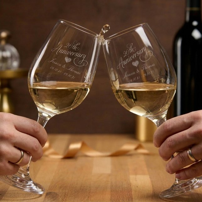 20th Emerald Wedding Anniversary Wine Glass (Creator Uploaded)