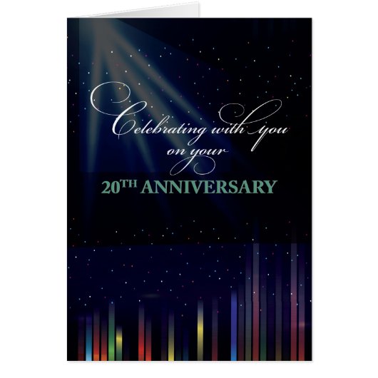 20th Employee Anniversary Sky, Congratulate Thank Cards (Front)