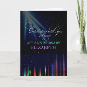 20th Employee Anniversary Sky, Customizable Black Card