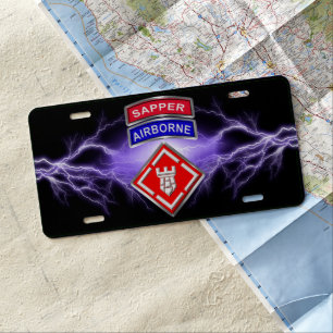 20th Engineer BDE -Airborne Sapper Black Lightning License Plate