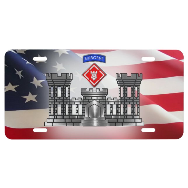 20th Engineer Brigade Afghanistan License Plate (Front)
