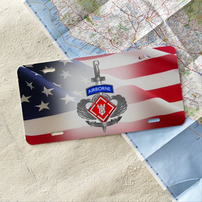 20th Engineer Brigade  Afghanistan License Plate (In Situ)