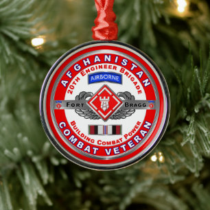 20th Engineer Brigade Afghanistan Veteran Metal Ornament