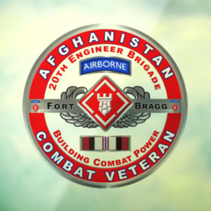 20th Engineer Brigade Afghanistan Veteran Window Cling