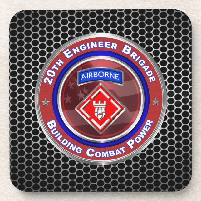 20th Engineer Brigade-Airborne Beverage Coaster (Front)