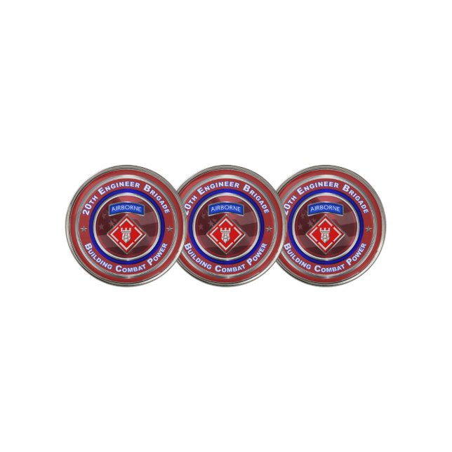 20th Engineer Brigade-Airborne Golf Ball Marker (3 Up)