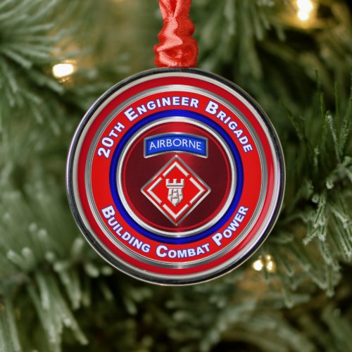 20th Engineer Brigade_Airborne Keepsake Christmas  Metal Ornament