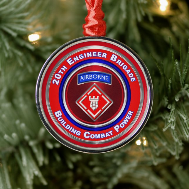 20th Engineer Brigade-Airborne Keepsake Christmas  Metal Ornament (Tree)