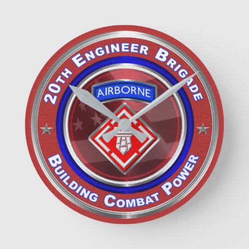 20th Engineer Brigade_Airborne Keepsake Round Clock