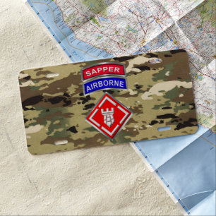 20th Engineer Brigade-Airborne Sapper Camo License Plate