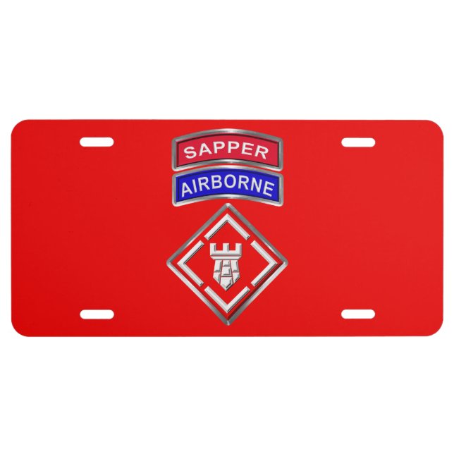 20th Engineer Brigade-Airborne Sapper License Plate (Front)