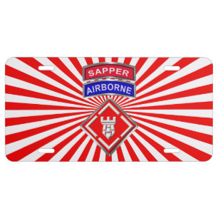 20th Engineer Brigade-Airborne Sapper Sunburst License Plate